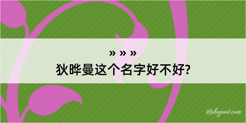 狄晔曼这个名字好不好?