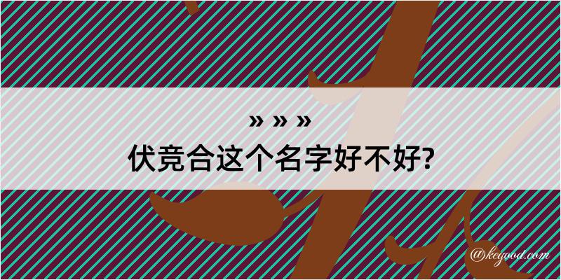 伏竞合这个名字好不好?