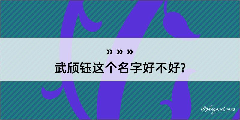 武颀钰这个名字好不好?