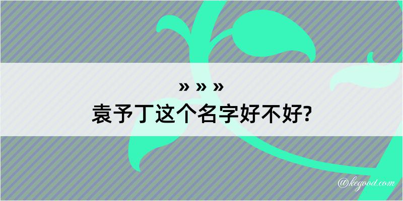 袁予丁这个名字好不好?