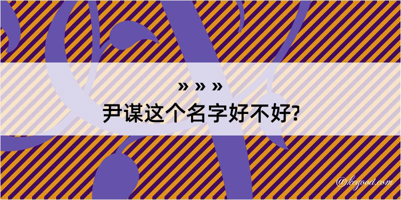 尹谋这个名字好不好?