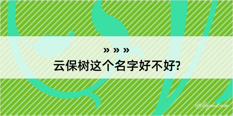 云保树这个名字好不好?