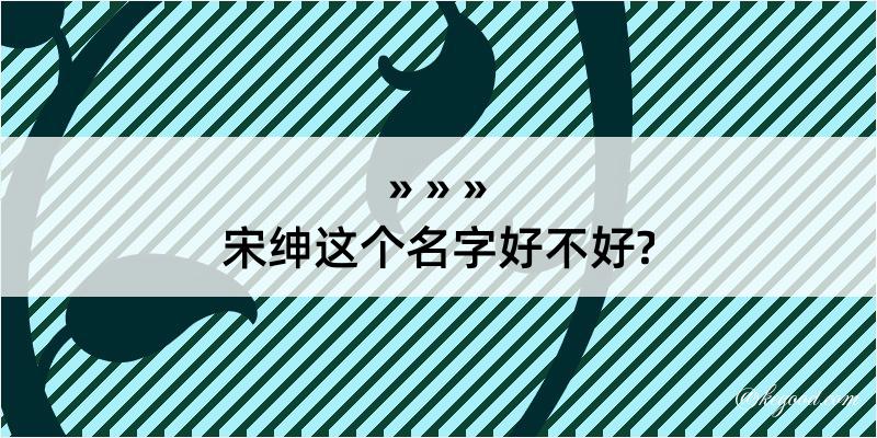 宋绅这个名字好不好?