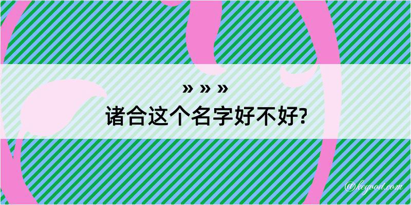 诸合这个名字好不好?