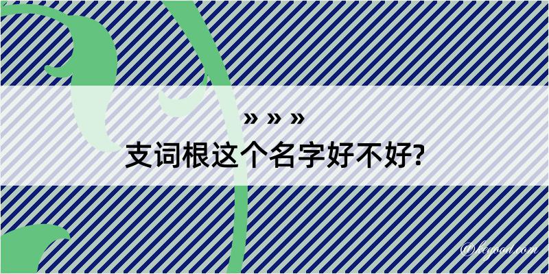 支词根这个名字好不好?