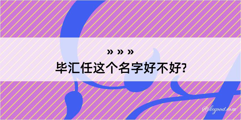 毕汇任这个名字好不好?