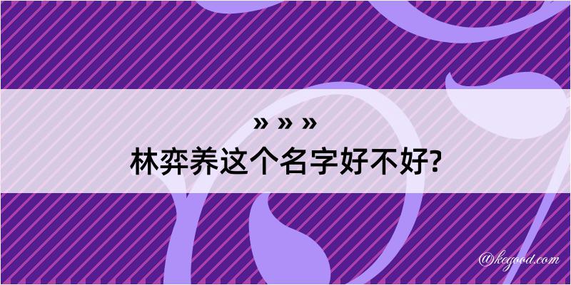 林弈养这个名字好不好?