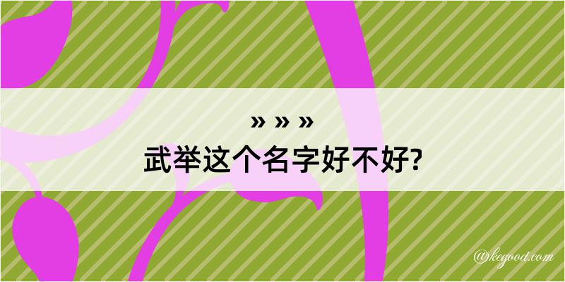 武举这个名字好不好?