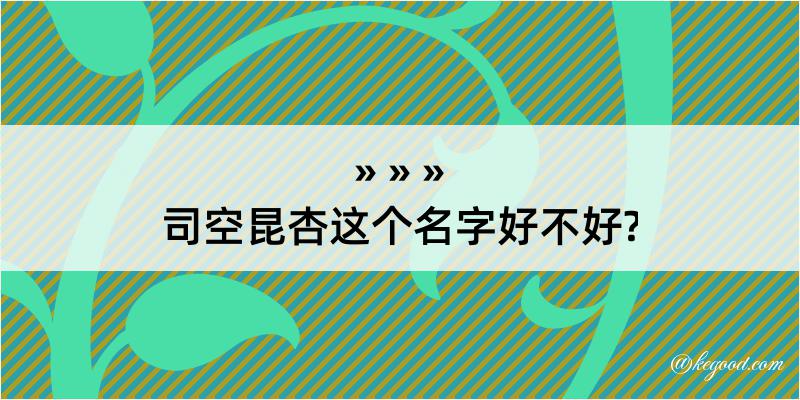 司空昆杏这个名字好不好?