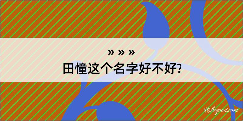 田憧这个名字好不好?