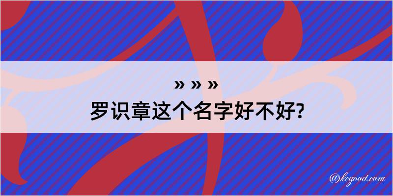 罗识章这个名字好不好?