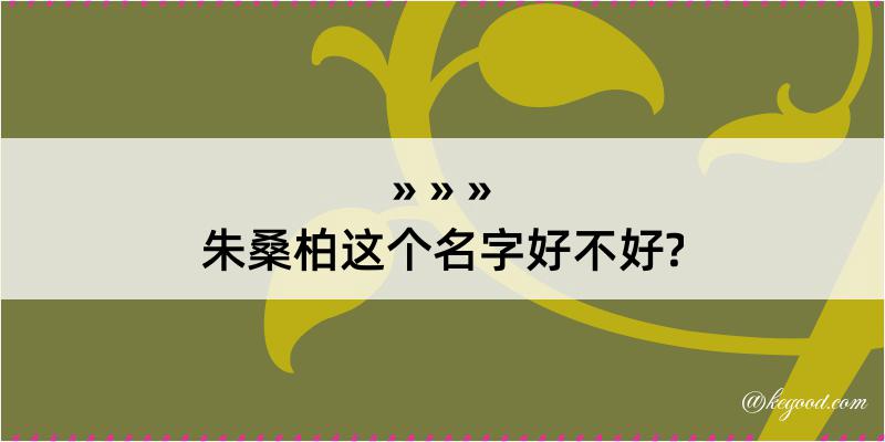 朱桑柏这个名字好不好?