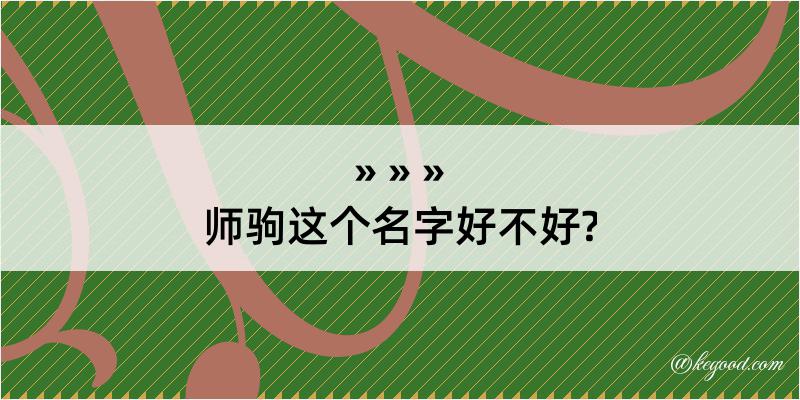 师驹这个名字好不好?