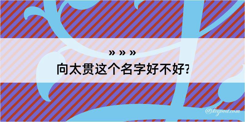 向太贯这个名字好不好?