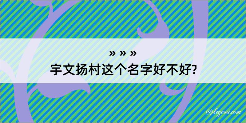 宇文扬村这个名字好不好?