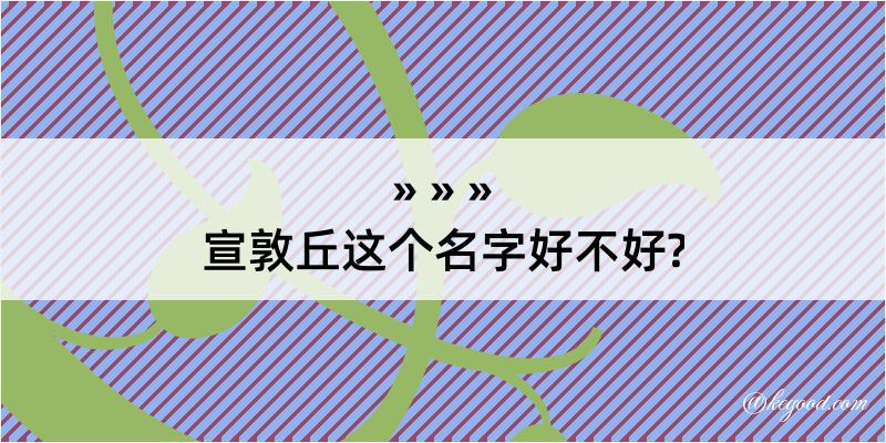 宣敦丘这个名字好不好?