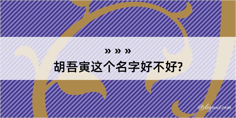 胡吾寅这个名字好不好?