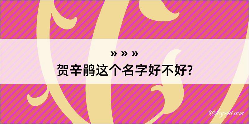 贺辛鹃这个名字好不好?