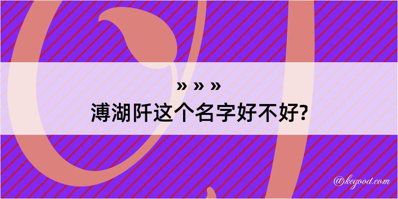 溥湖阡这个名字好不好?