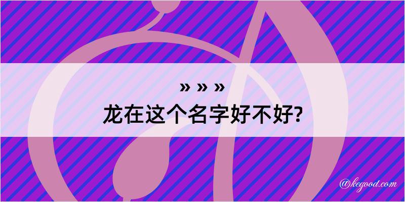 龙在这个名字好不好?