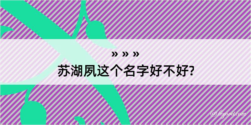 苏湖夙这个名字好不好?