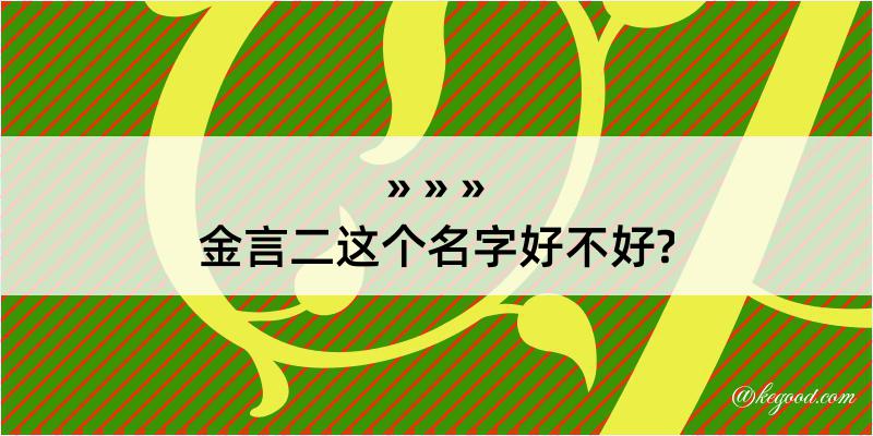 金言二这个名字好不好?