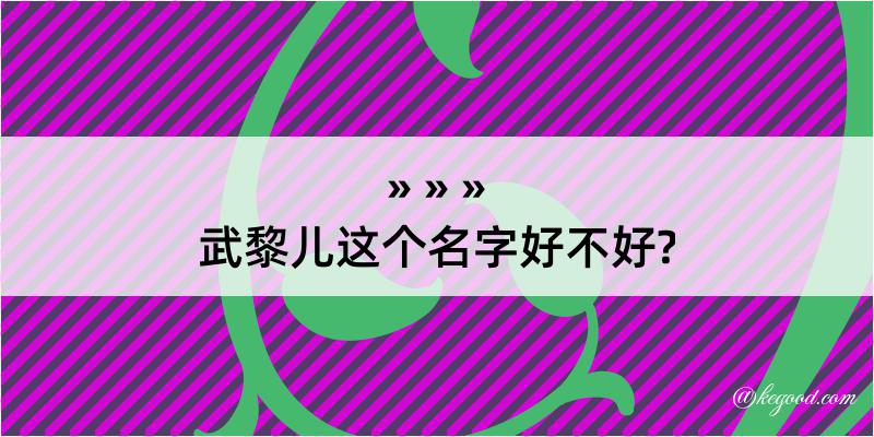 武黎儿这个名字好不好?