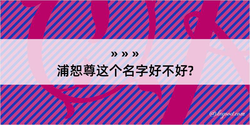 浦恕尊这个名字好不好?