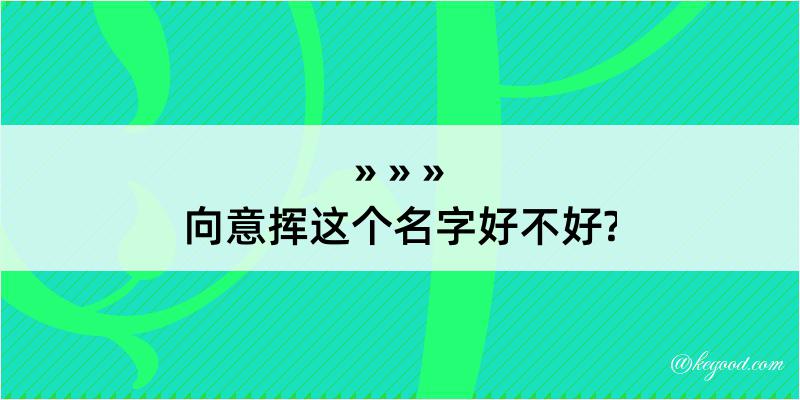 向意挥这个名字好不好?