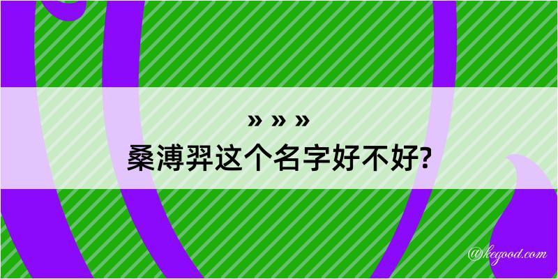 桑溥羿这个名字好不好?