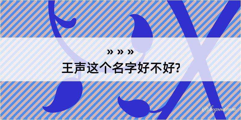 王声这个名字好不好?