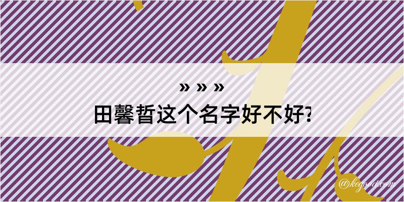 田馨晢这个名字好不好?