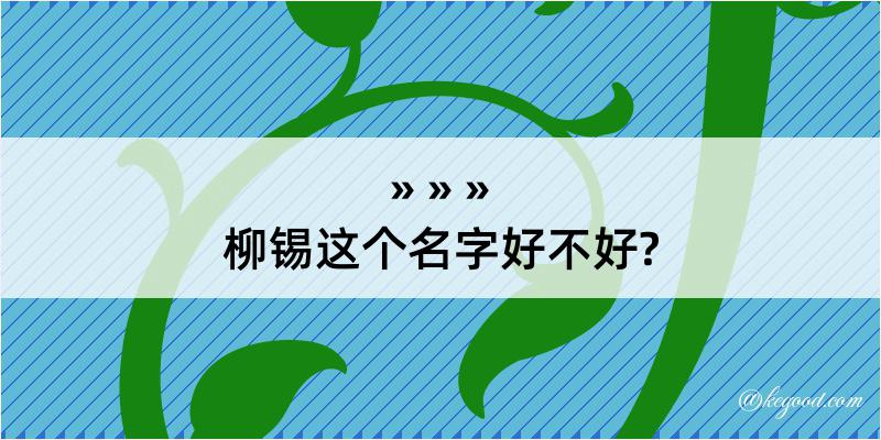 柳锡这个名字好不好?