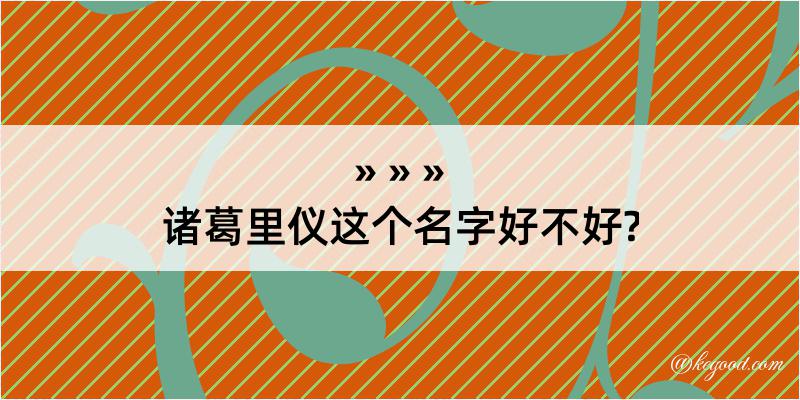 诸葛里仪这个名字好不好?