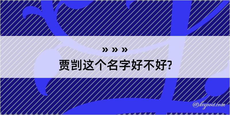 贾剀这个名字好不好?