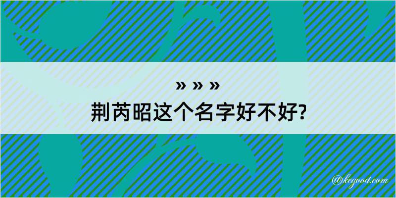 荆芮昭这个名字好不好?