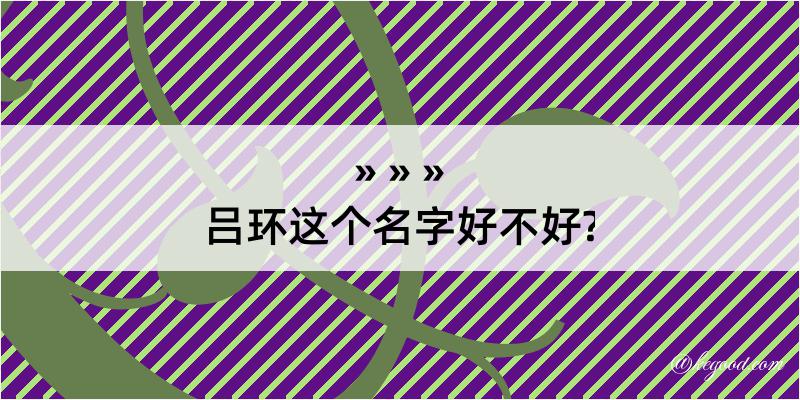 吕环这个名字好不好?