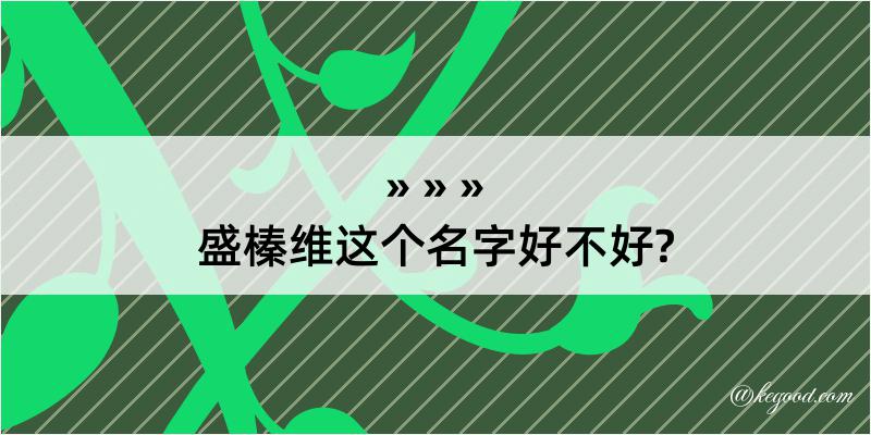 盛榛维这个名字好不好?