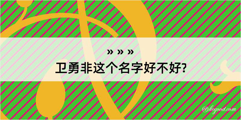 卫勇非这个名字好不好?