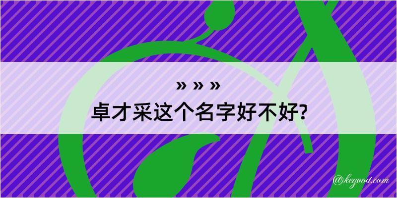 卓才采这个名字好不好?