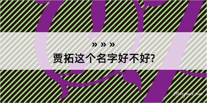 贾拓这个名字好不好?