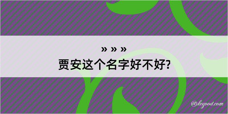 贾安这个名字好不好?