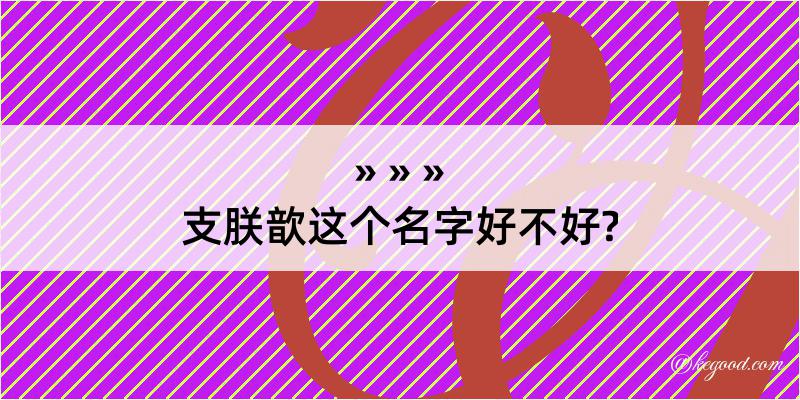 支朕歆这个名字好不好?