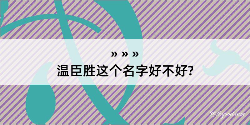 温臣胜这个名字好不好?