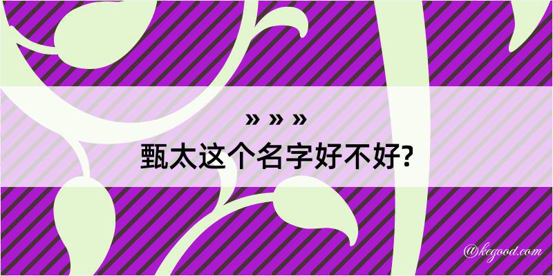 甄太这个名字好不好?