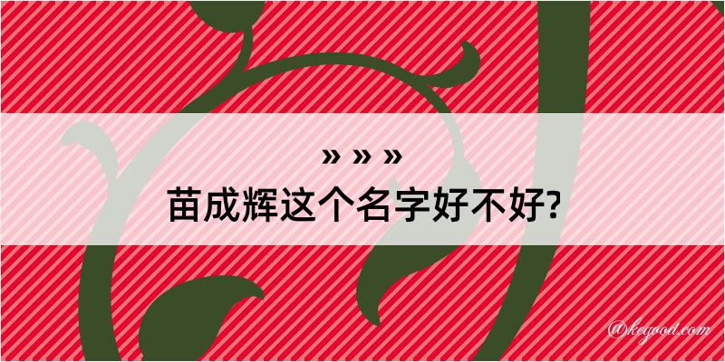 苗成辉这个名字好不好?