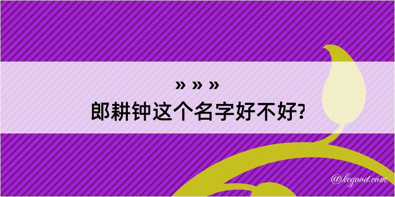 郎耕钟这个名字好不好?