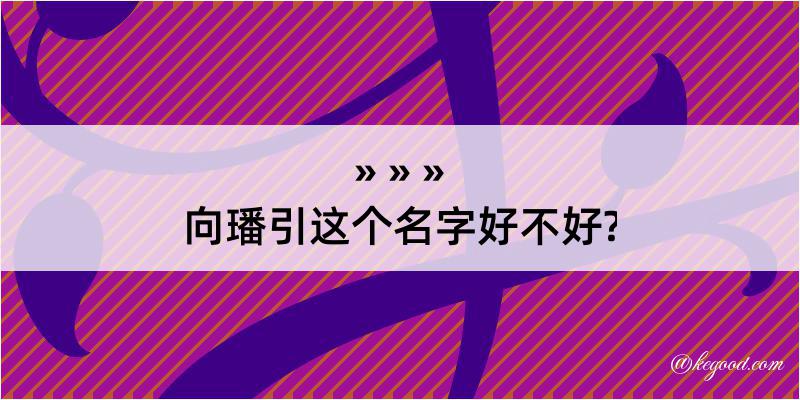 向璠引这个名字好不好?