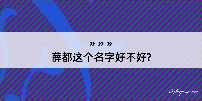 薛都这个名字好不好?