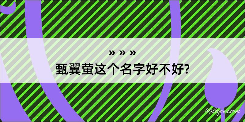 甄翼萤这个名字好不好?